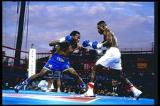 Donald Curry Terry Norris throw punches at each other in Palm Spri- Old Photo