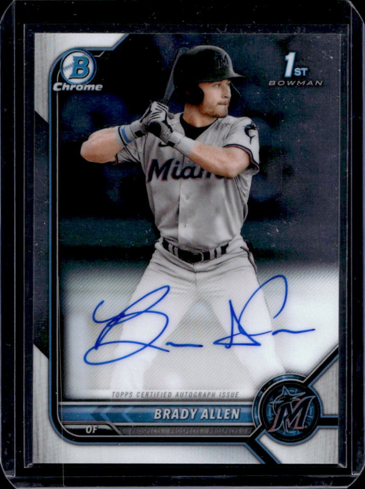 2022 Bowman Brady Allen Chrome Auto Autograph 1st Prospect #CPA-BAL Marlins