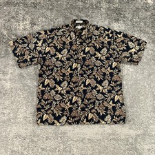 VTG Pierre Cardin Shirt Mens Large L Aloha Hawaiian Floral Car Button Up Casual