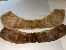 VINTAGE LOT OF 2 1950'S FUR COLLARS COLLAR NECK WRAP UNKNOWN FUR TYPE CLEAN