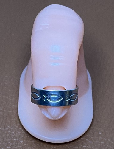 Sterling Silver 925 BSD Stamped Inspirational Fish Symbol Adjustable Toe Ring