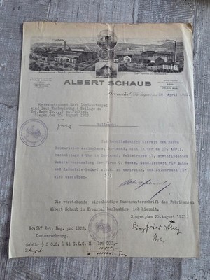 Alte Rechnung - 1923 - Albert Schaub Kesselschmiede - B048-06