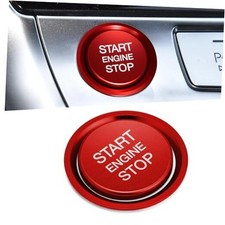 Car Push Start Button Cover, Start Stop Button Cover, Aluminum Auto Key Red
