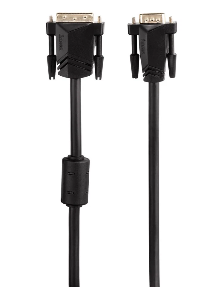 Hama 3m DVI-I auf S-VGA Adapter-Kabel DVI-Stecker auf HD SVGA Sub-D vergoldet - Bild 2 von 3