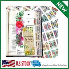 Bible Tabs 122 PCS Floral Laminated Index Tabs for Study & Journaling