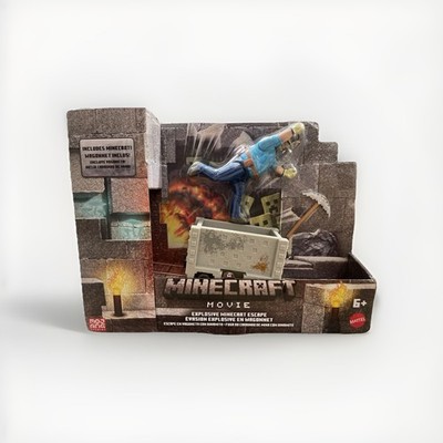 2025 Mattel - A Minecraft Movie - Explosive Minecart Escape Set with Steve!