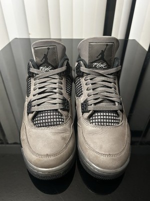 Nike Air Jordan 4 Retro Gray/Black Mid Top Lace-Up Basketball Sneakers Size 9