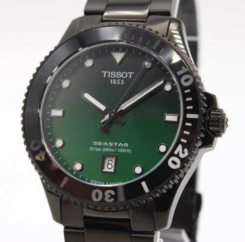 TISSOT Seastar 1000 T120.410.33.091.00 Green Black Dial Men's Watch 40mm