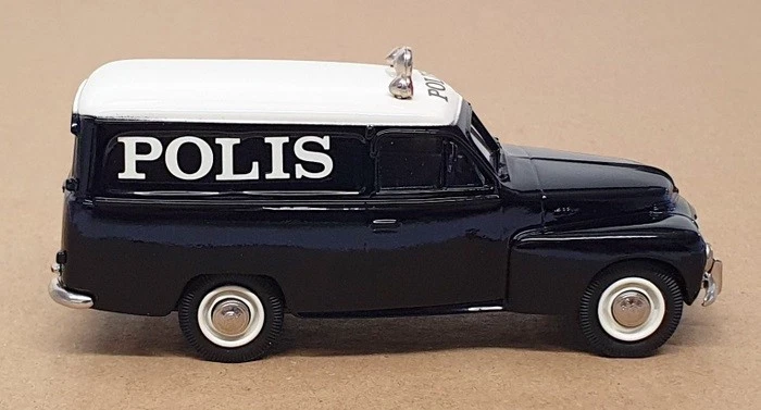 Rob Eddie escala 1/43 RE8 - 1953 Volvo PV445 Polis Police Van - Preto/branco - Imagem 3 de 4