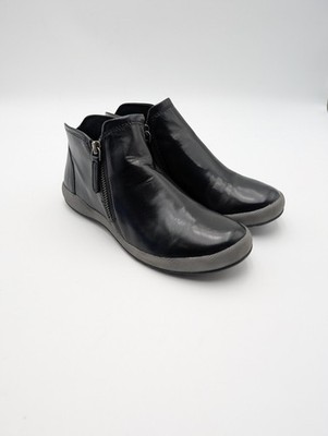 Romika Boots Womens Size 5.5 Black Leather Ankle Zip Booties New Comfort Shoes