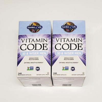 2Ct- Garden of Life Vitamin Code 50 & Wiser Men - 240 Veg Caps *Best By 05/2026