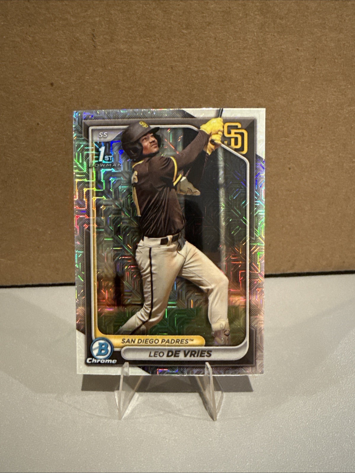 2024 1st Bowman Chrome #BCP-179 Leo De Vries Prospects Mojo Refractors