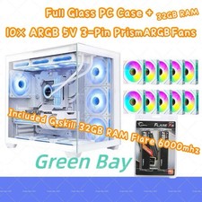 G.Skill Flare X5 DDR5 32GB RAM  Empty Glass PC CASE 10X Prism ARGB FANS Bundle