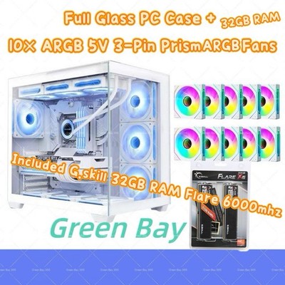 G.Skill Flare X5 DDR5 32GB RAM + Empty Glass PC CASE +10X Prism ARGB FANS Bundle