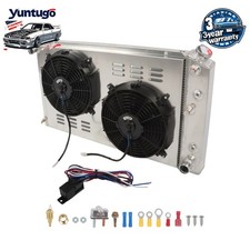 For 68-87 Chevy Chevelle Impala 71-90 Caprice 3 Row Aluminum Radiatorshroud Fan