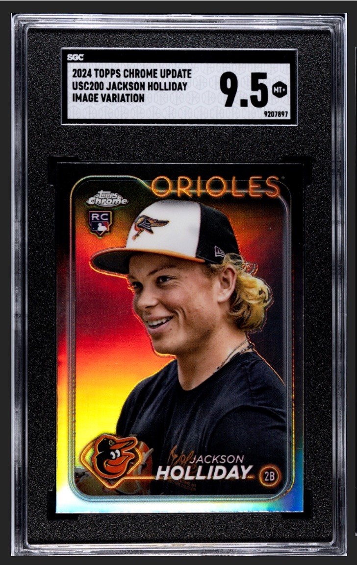 2024 TOPPS CHROME UPDATE JACKSON HOLLIDAY #USC200 IMAGE VARIATION SGC 9.5 RC