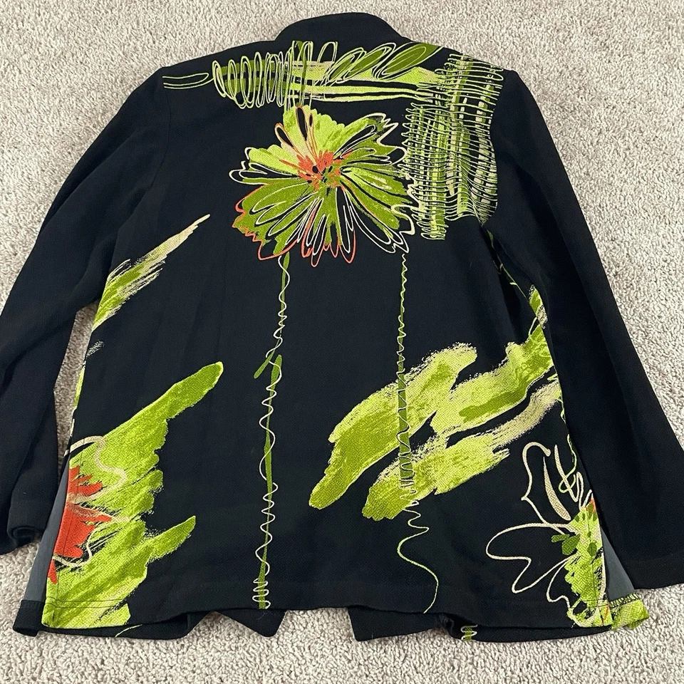 Chaqueta Moonlight Y&S Moda Arte para Usar Mediana Negra Verde Botón Único E16 Foto 2 de 4