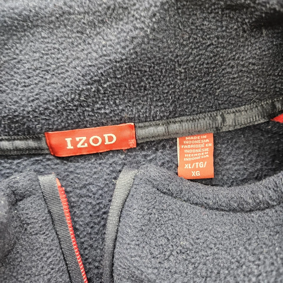 Suéter polar IZOD para hombre 1/4 cremallera XL rojo azul marino Foto 4 de 4