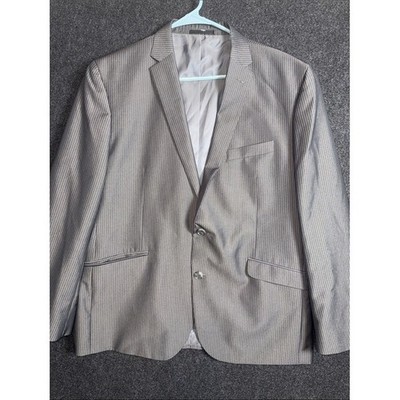 Kenneth Cole Unlisted Mens Grey Pinstripe 2 Piece Suit 46R W40 LL711