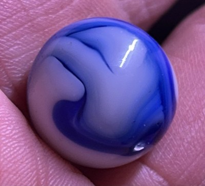 Vintage Alley Agate 0.63  Dark Blue Swirl Marble NM