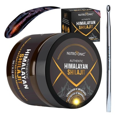 Pure Himalayan Shilajit Resin, Third-Party Lab Tested Organic 5g Jar 