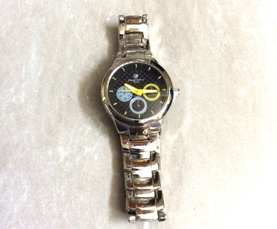 Charles Dumont Paris Women's Watch Round Black Dial Silver Linked