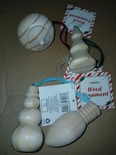 Target Bullseye Playground Christmas Wood Ornaments Set of -4