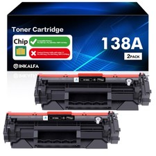 138A Laser Printer Toner Cartridges 2 Pack Black High Yield with Chip