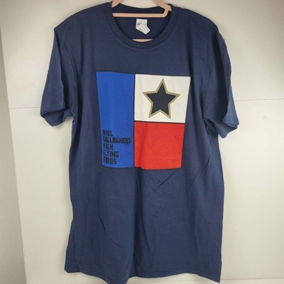 Noel Gallagher s High Flying Birds blau bedrucktes T-Shirt   Größe Large   neu ohne Etikett Oasis
