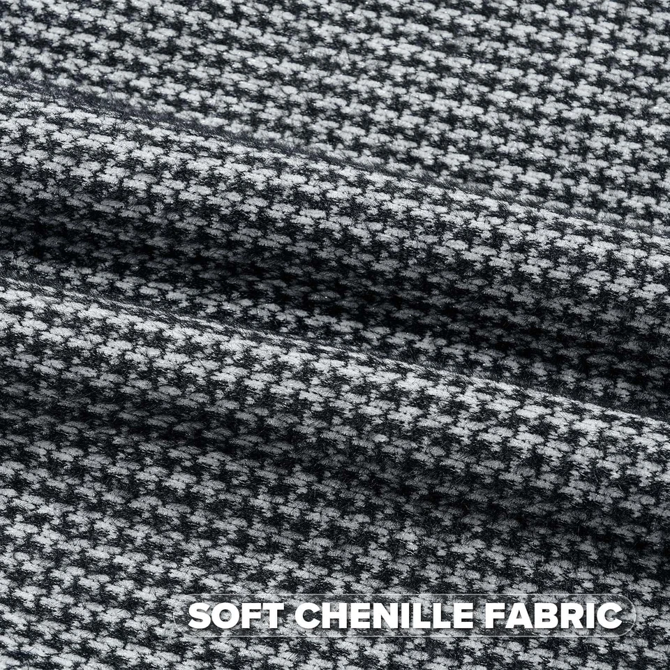 Black Decorative Throw Pillow Covers 18x18 Inch Set of 2,Soft Houndstooth Tex... - Image 2 of 4