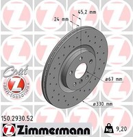2X Zimmermann 150.2930.52 Bremsscheibe FüR BMW Mini