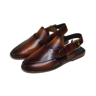 Brown Peshawari Chappal Handmade Men's Leather Sandal Eastern Wear