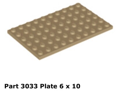 Lego 1x 3033 Dark Tan Plate 6 x 10 75290 | eBay