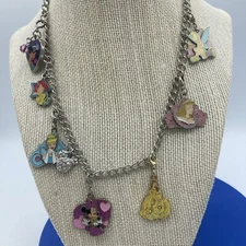 Disney Princess Charm Necklace Belle Cinderella, Jasmine, Ariel & Flounder More