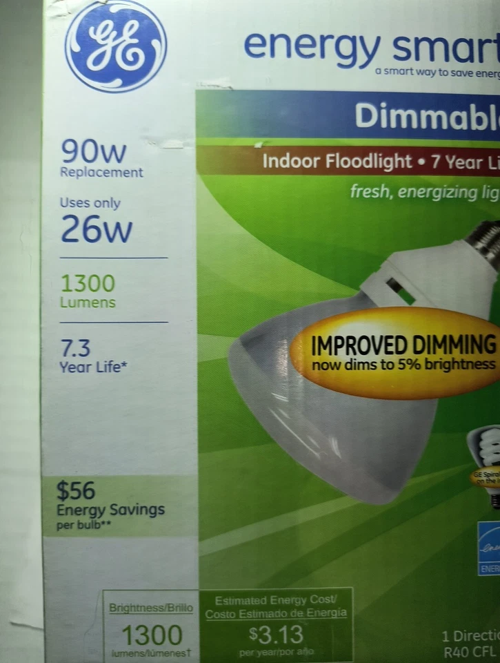 GE Energy Smart Dimmable Indoor Floodlight, 7 Year Life, 26W=90W - Image 2 of 4
