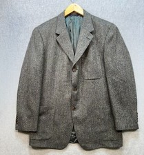 Bill Blass Mens Blazer Jacket Size 42R Gray Tweed Formal Tailored Retro Vintage