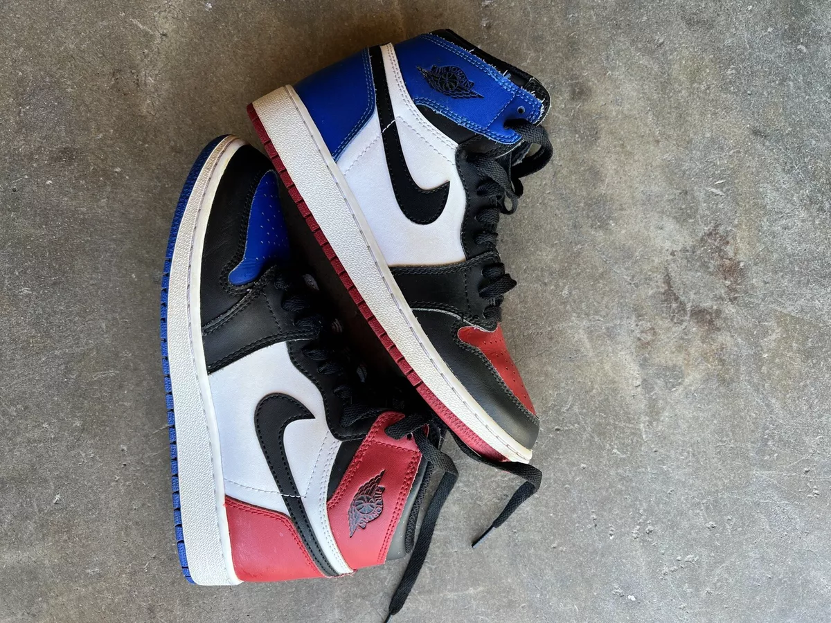 Nike Air Jordan 1 Retro High OG BG 'Top 3' - Size 3.5y Blue Red