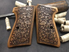 Walther PPK/S Walnut Wood Grips Set. Floral. Handmade. ** FAST USA SHIPPING **