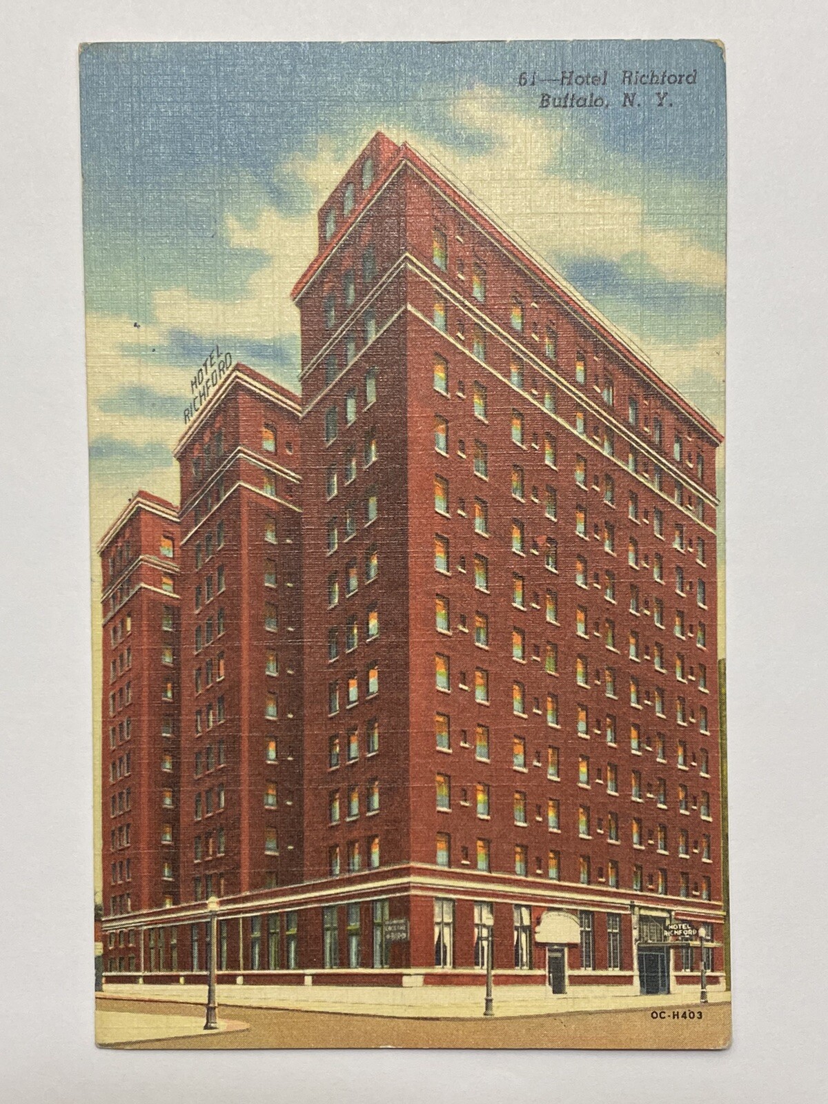 Hotel Richford Buffalo New York Exterior Vintage 1950 Linen Postcard eBay