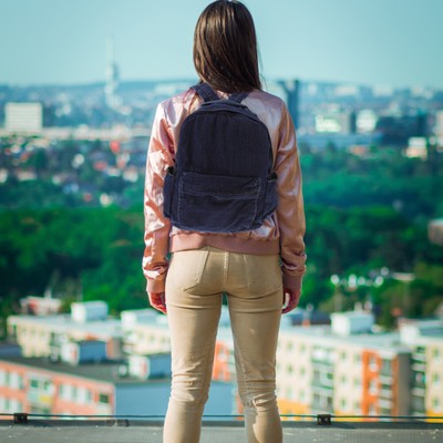 Denim Satchel  Backpack Retro Daypack School Bag Large Capacity Denim Rucksack