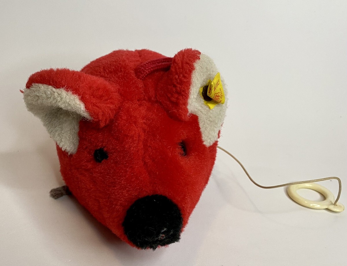 STEIFF Fiep Mouse Rat Pull String Music Ear Button Vintage German