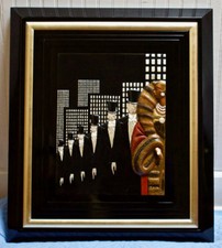 Erte -  Top Hats, Bronze Wall Sculpture - Artist Proof