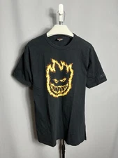 Spitfire Vintage Spitfire Wheels Skateboard Fire Head Skate Logo Black Cotton M