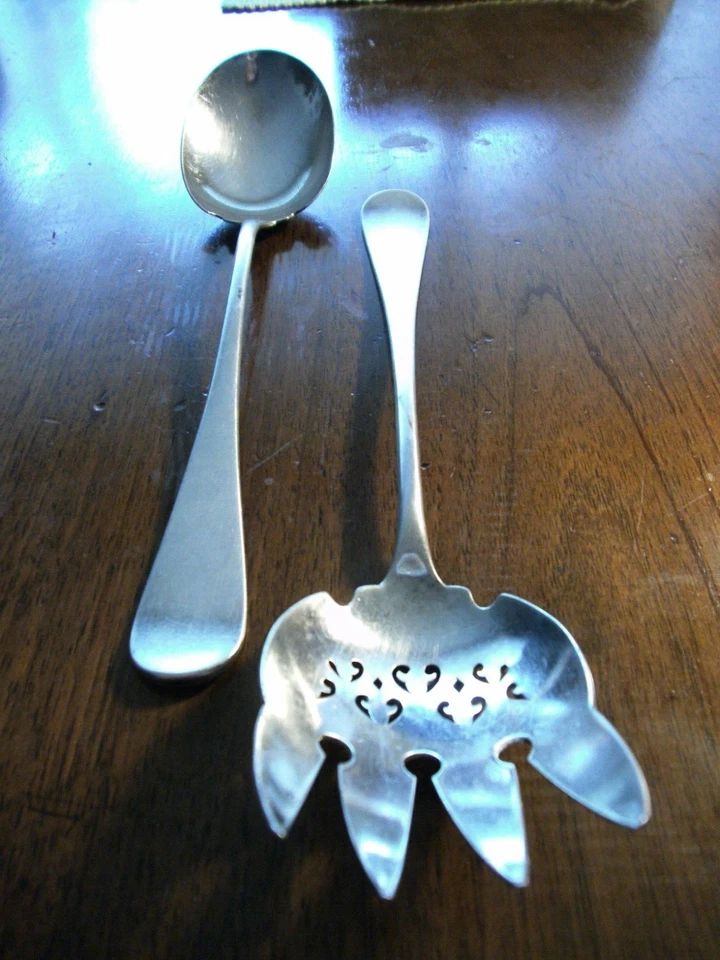 Antique CHRISTOFLE France Silver-Plated Serving Fork & Spoon c 1890 19th Century - Image 4 of 4