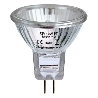 MR11 Halogen Spotlight Bulb - 6V 30W GU4 Base, Pack Of 1, Glass Reflector Bulb For Low Voltage Lighting
