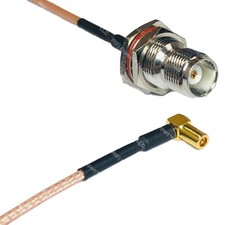 RG316 TNC FEMALE BULKHEAD to SSMB ANGLE FEMALE RF Cable Rapid-SHIP LOT