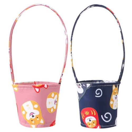 Holders Reusable Hand Shake Cup Coffee Tea Mug Bag Portable Canvas Dog Series - Photo 13/16