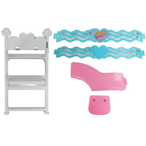 VTG 1995 Barbie Stacie 3 In 1 Bunk Bed Playset Blue Rail Desk Part 65358 90s