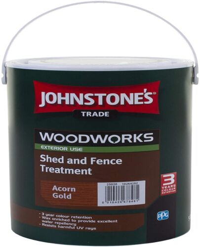Cobertizo y cerca para carpintería Johnstones Trade pintura exterior bellota oro 5Lt - Imagen 4 de 4
