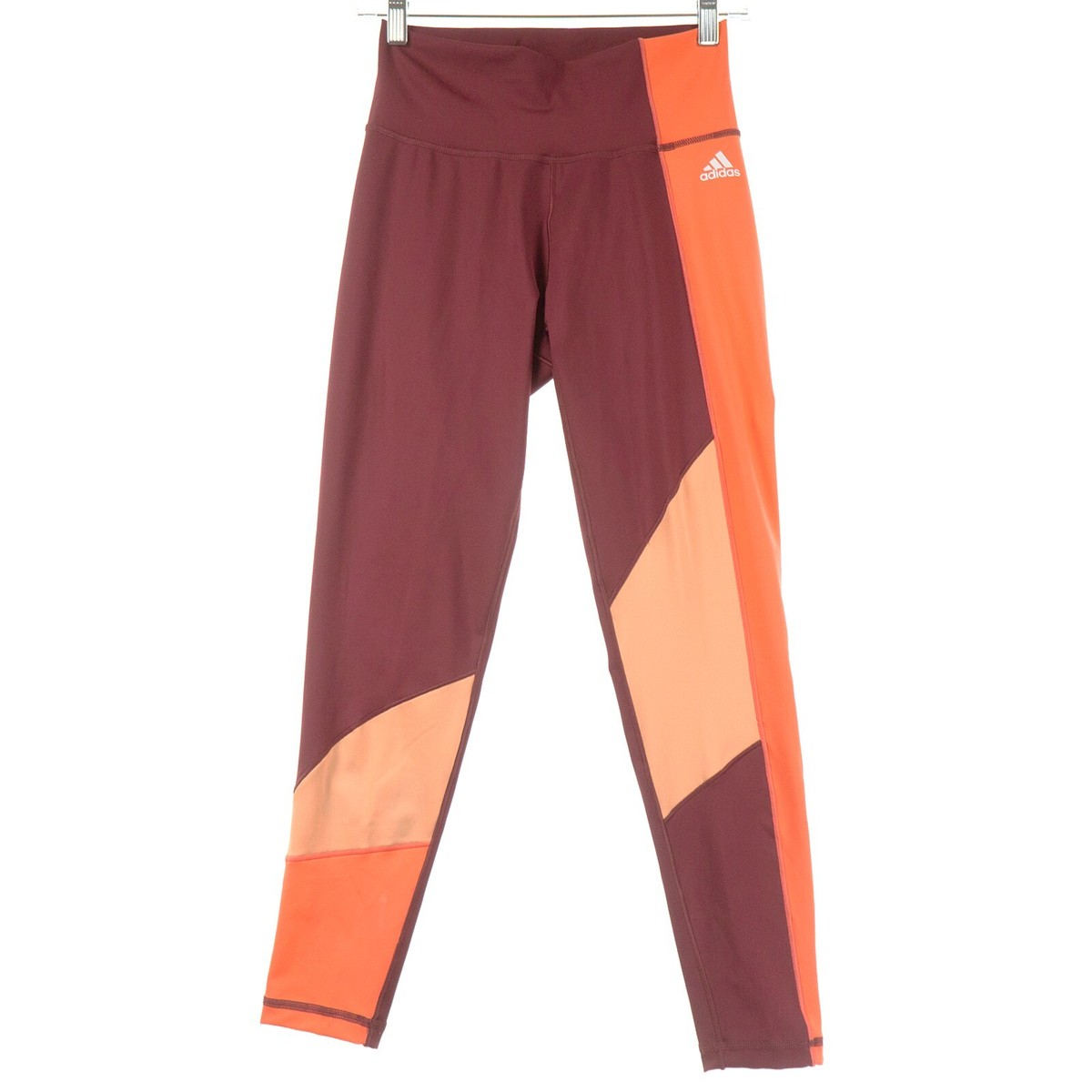 Adidas Training Tights Womens Medium Pull On Maroon Orange | eBay